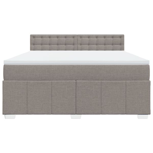 vidaXL Box spring postelja z vzmetnico taupe 180x200 cm blago