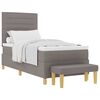 vidaXL Postelja z vzmetnico z blazino Taupe 200 x 90 cm blago