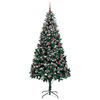 vidaXL Umestno božično drevo Zelena 210 cm PVC, jeklo in plastika