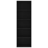 vidaXL Knjižna omara 5-nadstropna črna 60x30x189 cm iverna plo&scaron;ča