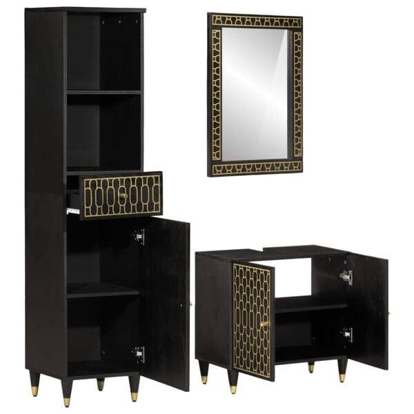 vidaXL Kopalniška garnitura 3-delna trden mangov les