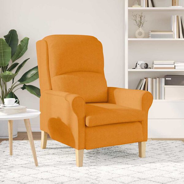 vidaXL fotelj Temno rumena 76 x 94 x 102 cm blago