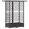 vidaXL Dvignjeno leži&scaron;če s trellisom in streho Rjava 124 x 40 x 121 cm