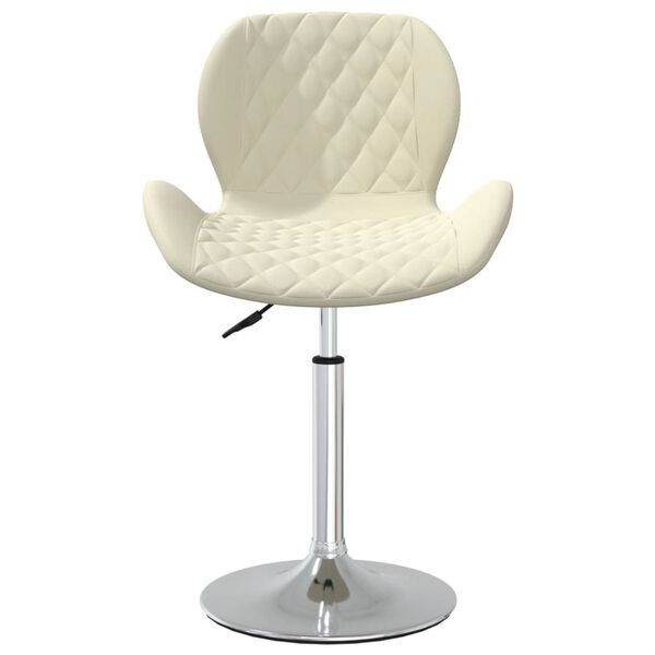 vidaXL Vrtljiv jedilni stol krem žamet