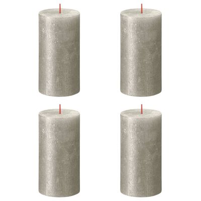 Bolsius Rustikalne stebričaste sveče Shimmer 4 kosov 130x68 mm