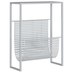 vidaXL Stojalo za revije srebrno 35x15x45 cm jeklo