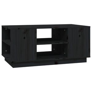 vidaXL Klubska mizica črna 90x49x40,5 cm trdna borovina