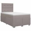 vidaXL Postelja boxspring z vzmetnico Taupe 120 x 200 cm Blago