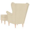 vidaXL Fotelj s stolčkom za noge krem blago