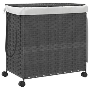 vidaXL Ko&scaron;ara za perilo s kolesi siva 60x35x60,5 cm ratan