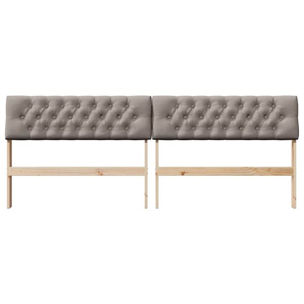 vidaXL Tapecirano vzglavje Taupe 200 cm Masivno borovo les