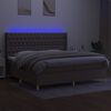 vidaXL Box spring postelja z vzmetnico LED taupe 200x200 cm blago