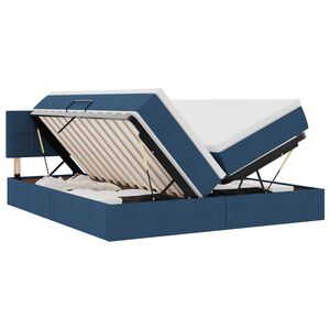 vidaXL Postelja s shranjevanjem Modra 180 x 200 cm Umjetno usnje