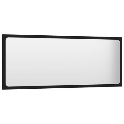 vidaXL Kopalniško ogledalo črno 100x1,5x37 cm iverna plošča