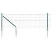 vidaXL Ograja s stebrom Zelena 0,6 x 25 m Jeklo in PVC