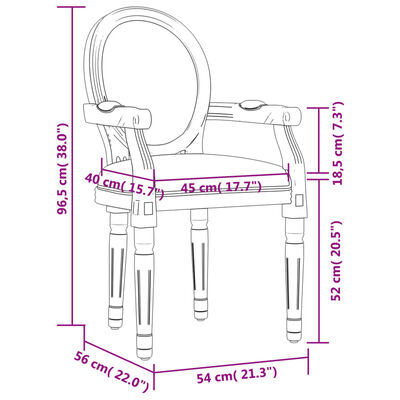 vidaXL Jedilni stol temno siv 54x56x96,5 cm žamet