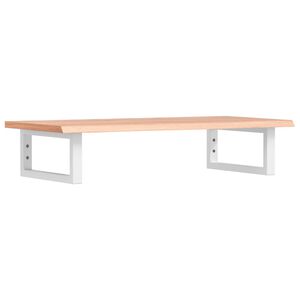 vidaXL Stenska polica za umivalnik jeklo in trdna hrastovina