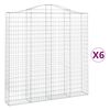 vidaXL Obokane gabion ko&scaron;are 6 kosi 200x30x200/220 cm pocinkano železo