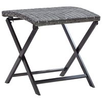 vidaXL Zložljiv stolček iz poli ratana siv