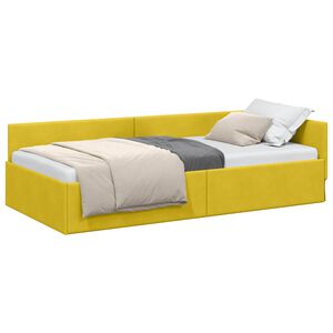 vidaXL Kotna postelja Rumena 80 x 200 cm Žamet