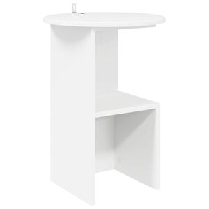 vidaXL Stranska miza Bela &Oslash; 39,5 x 55 cm Inženirski les