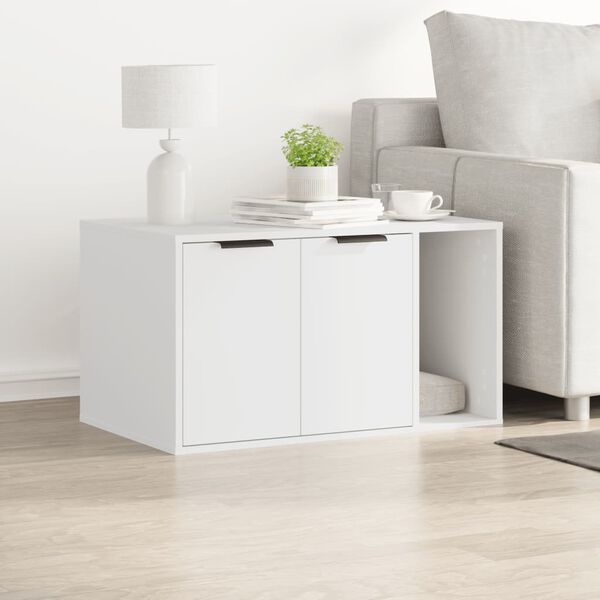 vidaXL Omara za mačje stranišče bela 80x50x45 cm inženirski les