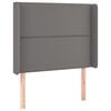 vidaXL Vzglavje z u&scaron;esi sivo 103x16x118/128 cm umetno usnje