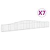 vidaXL Obokane gabion ko&scaron;are 7 kosi 400x30x40/60 cm pocinkano železo