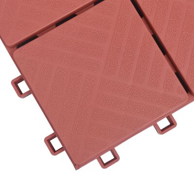 vidaXL Talne plošče 10 kosov rdeče 30,5x30,5 cm plastika