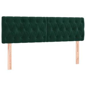 vidaXL Posteljno vzglavje temno zelena 144x7x78/88 cm žametna