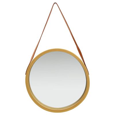 vidaXL Stensko ogledalo s pasom 50 cm zlato