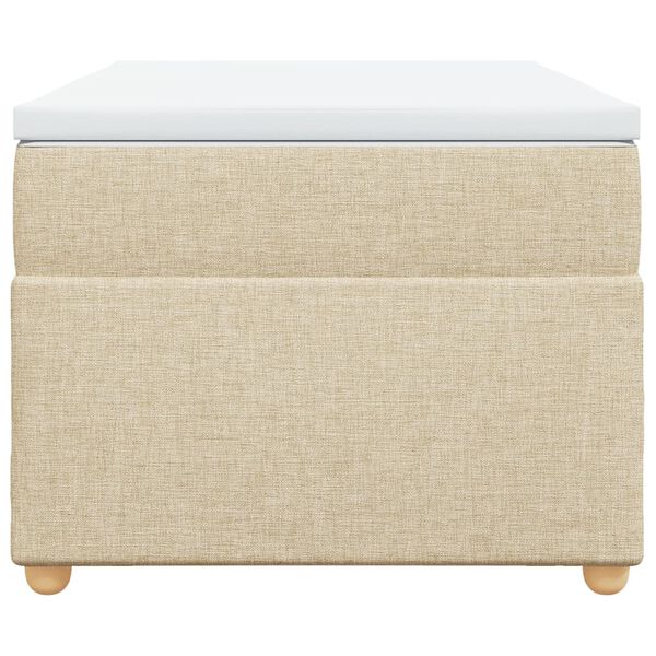 vidaXL Box spring postelja z vzmetnico krem 90x200 cm blago