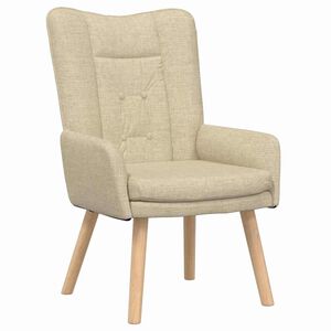 vidaXL fotelj krema 63 x 67 x 94 cm Tkanina in vezan les