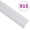 vidaXL Obrobe za stopnice L-oblike 15 kosov aluminij 100 cm srebrne