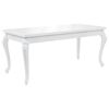 vidaXL Jedilna miza 179x89x81 cm visok sijaj bele barve
