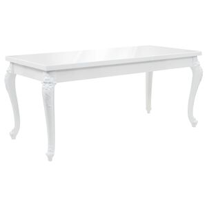 vidaXL Jedilna miza 179x89x81 cm visok sijaj bele barve