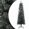 vidaXL Ozka umetna novoletna jelka s stojalom zelena 150 cm PVC