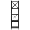 vidaXL Knjižna polica Črna Orehovina 40 x 30 x 155 cm Konstruiran les