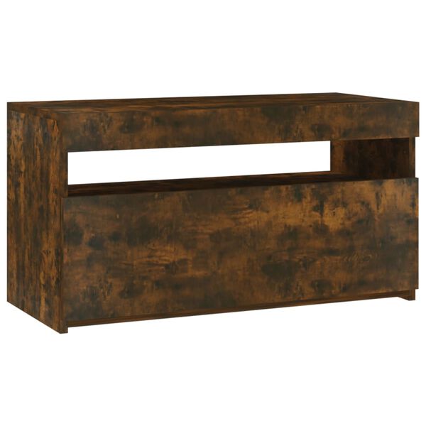 vidaXL TV omarica z LED lučkami dimljeni hrast 75x35x40 cm