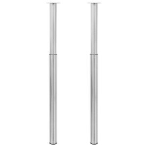 2 Teleskopski Nogi za Mizo Nerjaveče Jeklo 710 mm - 1100 mm