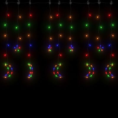 vidaXL Okrasne lučke zvezde in lune z daljincem 345 LED lučk barvne