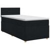 vidaXL Postelja boxspring z vzmetnico Črna 90 x 190 cm Blago