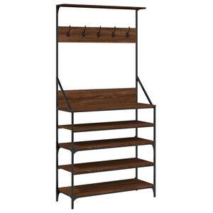 vidaXL Regal za oblačila s prostorom za čevlje rjav hrast 90x34x184 cm