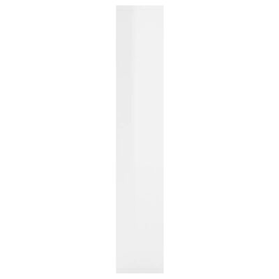 vidaXL Stenska polica visok sijaj bela 36x16x90 cm iverna plošča