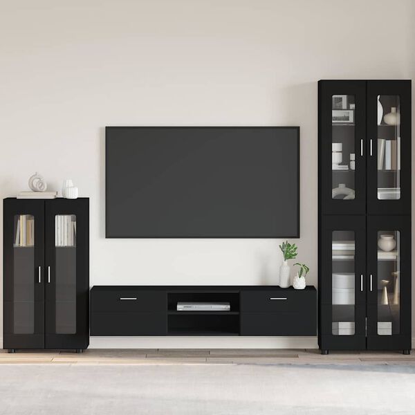 vidaXL Strani &scaron;al FLORIN Črna 55,5 x 29 x 103 cm Konstruiran les