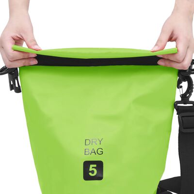 vidaXL Torba Dry Bag zelena 5 L PVC
