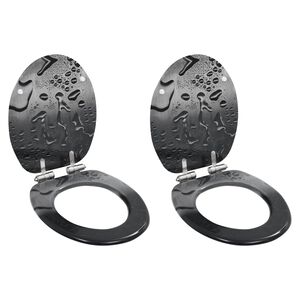 vidaXL Deske za WC &scaron;koljko s počasnim zapiranjem 2 kosa MDF kapljice