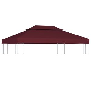 vidaXL Streha za paviljon 2-delna 310 g/m&sup2; 4x3 m bordo