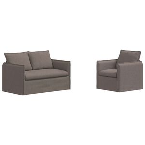 vidaXL Kavč 2 pcs Taupe 196 x 82 x 85 cm blago