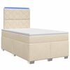 vidaXL Postelja boxspring z vzmetnico Krem 120 x 190 cm Blago